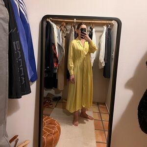 Everlane Gold Silk Elegant Yellow Dress